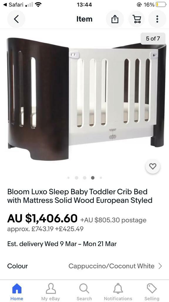 bloom luxo cot bed